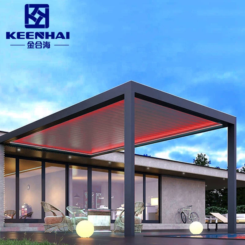 Pergola dengan sisi dan atap